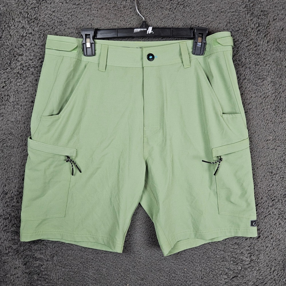 AVID Mens Fishing Cargo‎ Shorts Size 34 Sage Green Recycled Stretch Quick Dry